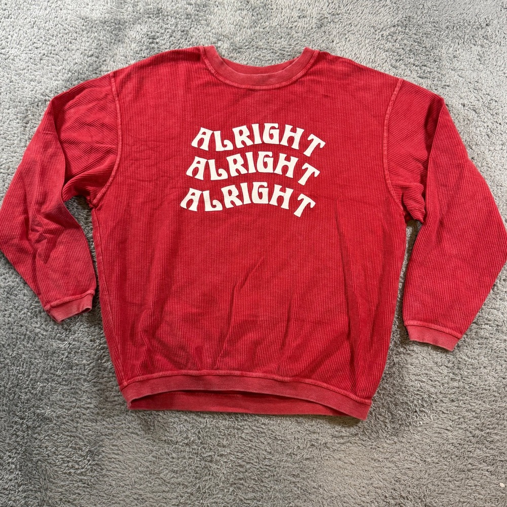 Charlie Southern Red Corded Sweatshirt Large Alright Alright Alright Graphic L